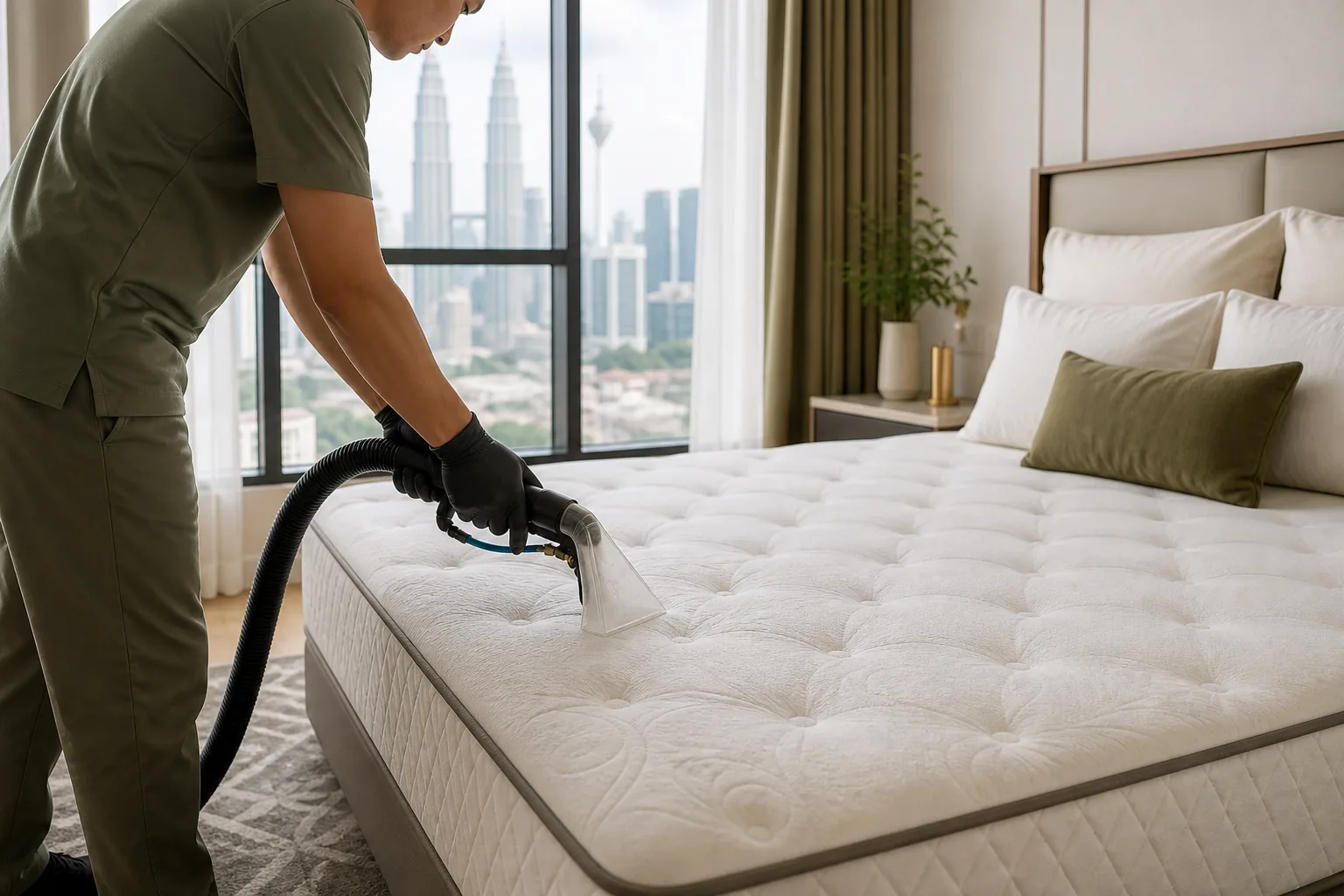Mattress surface cleaning