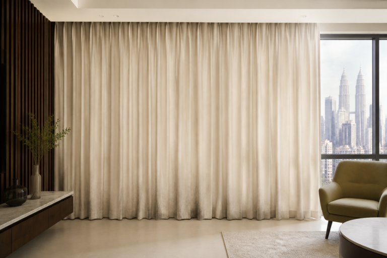 Illustrative curtains before cleaning